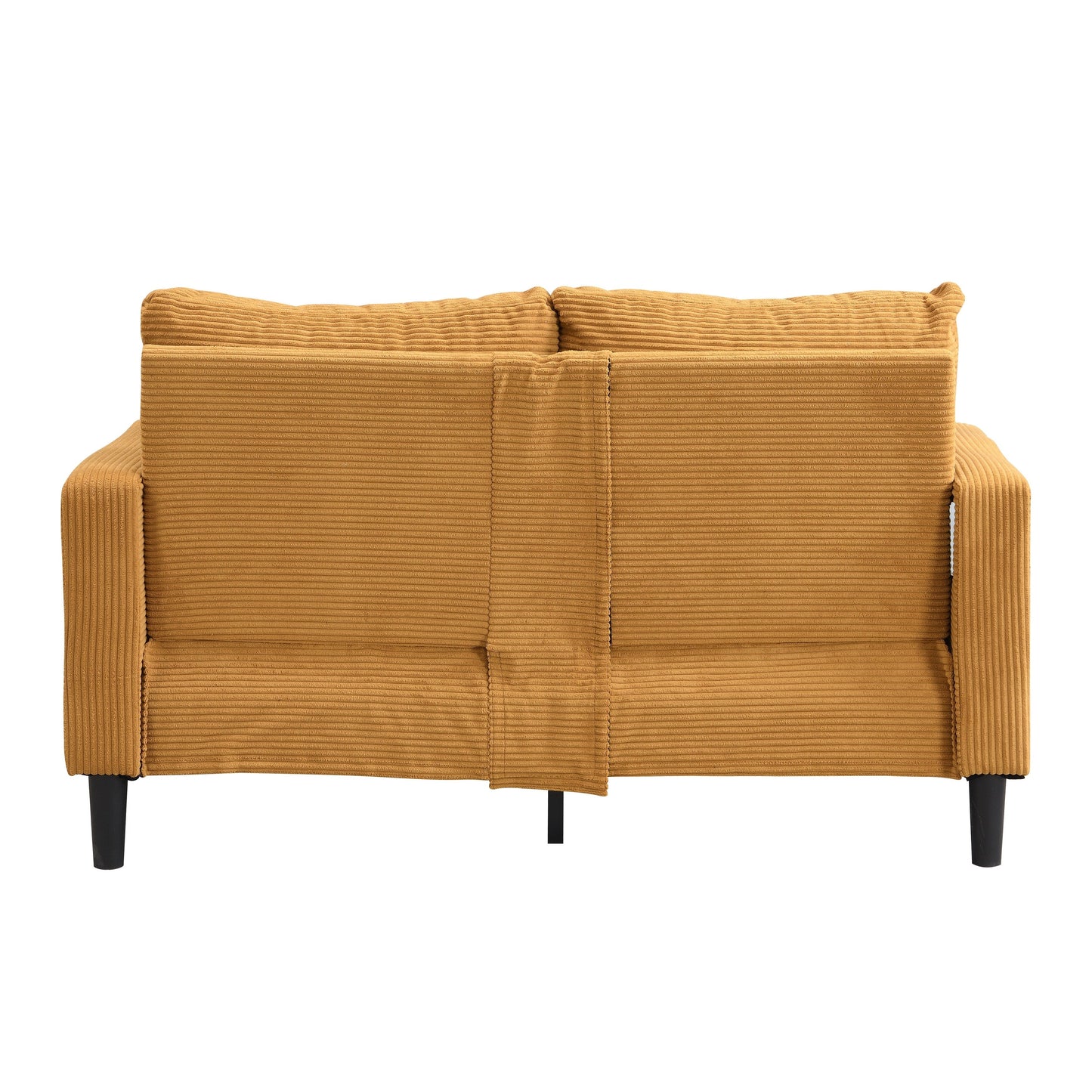 57 inch High Resilience Loveseat Wooden Frame 2 Seat Comfy Small Space Modern Upholstered Orange