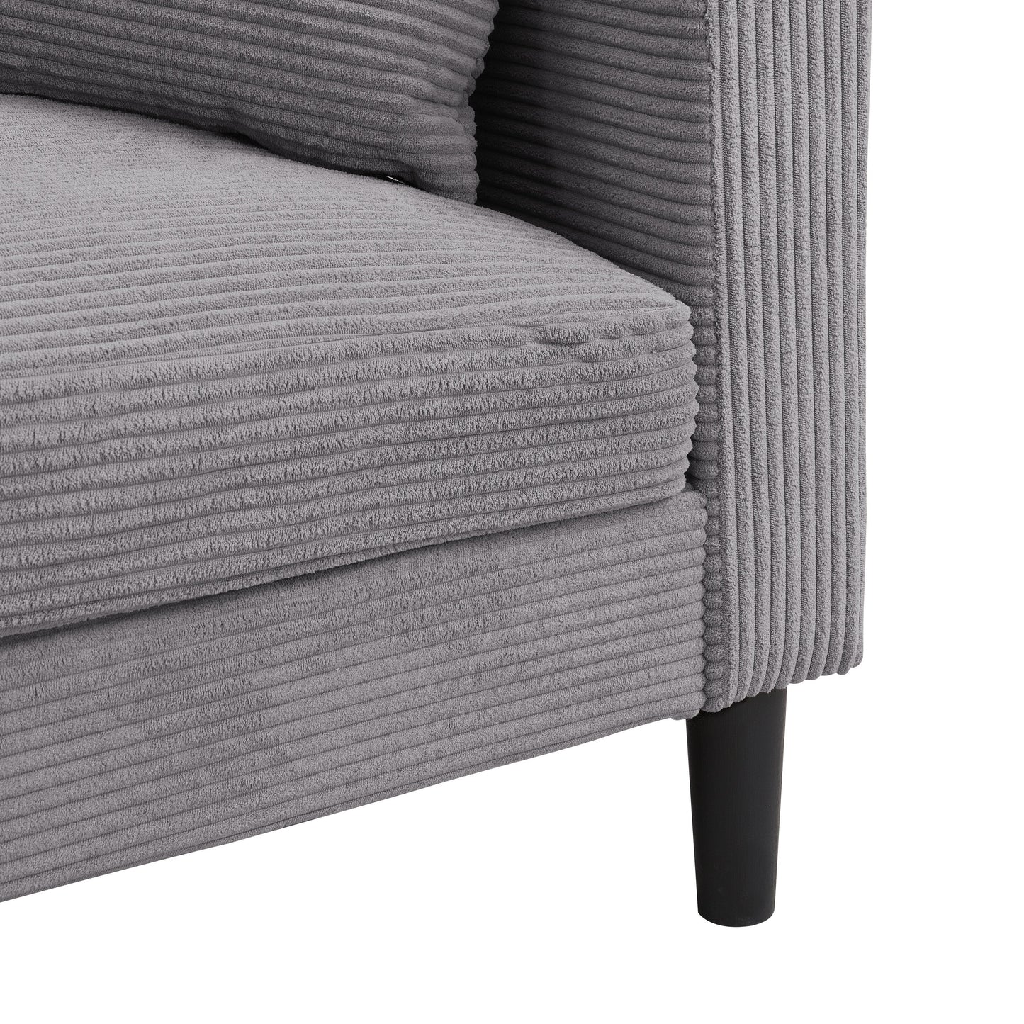 57.9 Corduroy Loveseat Sofa with Wooden Frame, High-Resilience Sponge, and Space-Saving Design