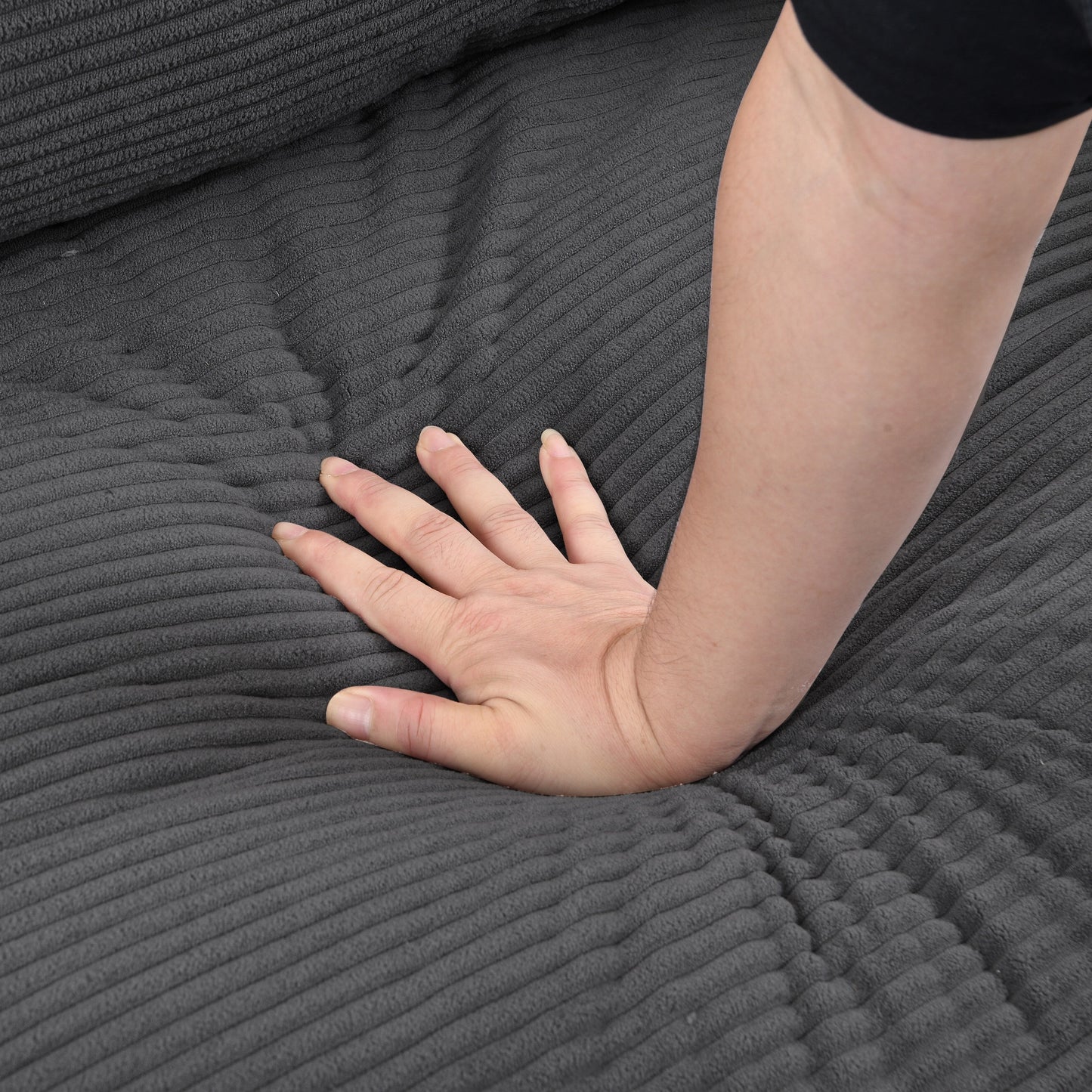 57.9 Corduroy Loveseat Sofa with Wooden Frame, High-Resilience Sponge, and Space-Saving Design