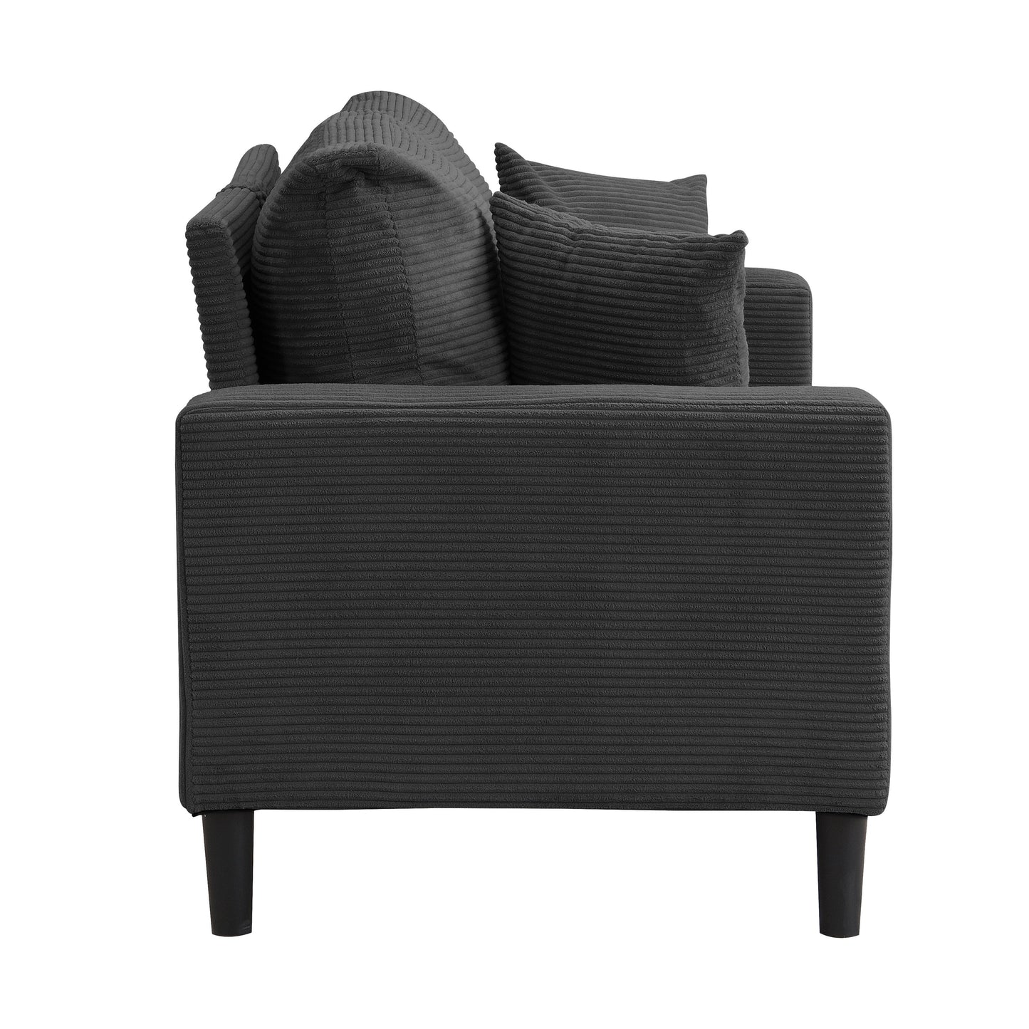 57.9 Corduroy Loveseat Sofa with Wooden Frame, High-Resilience Sponge, and Space-Saving Design