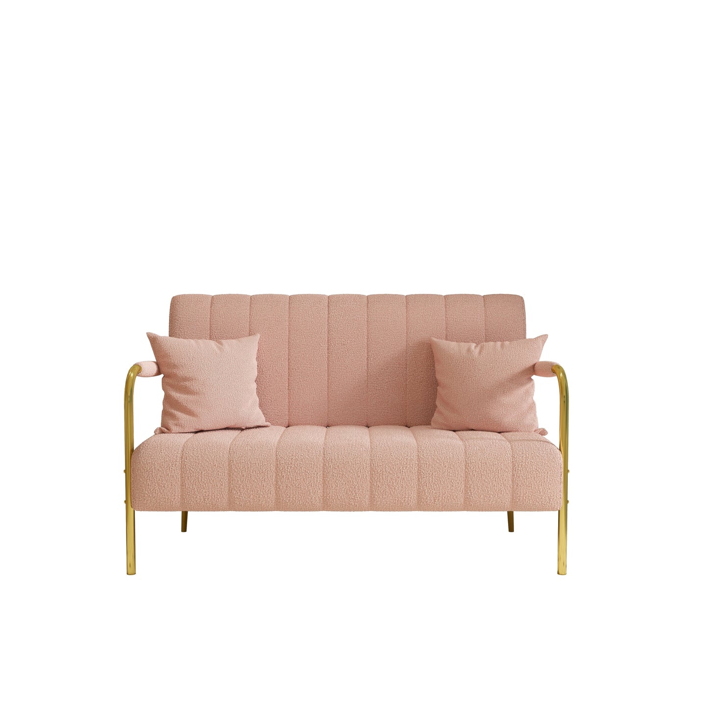 Soft Pink Teddy Fleece Sofa - 29.92 x 58.66 x 31.89