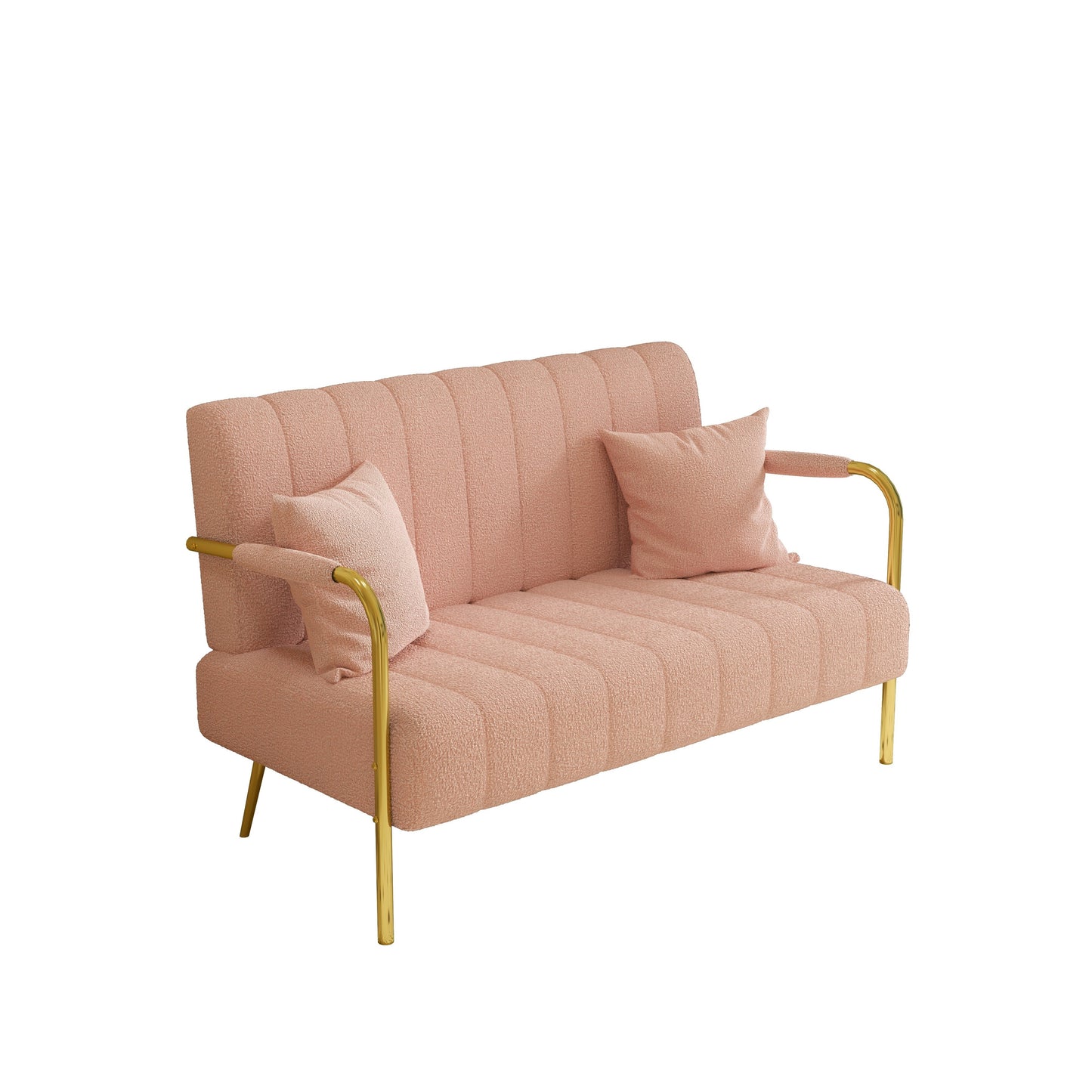 Soft Pink Teddy Fleece Sofa - 29.92 x 58.66 x 31.89