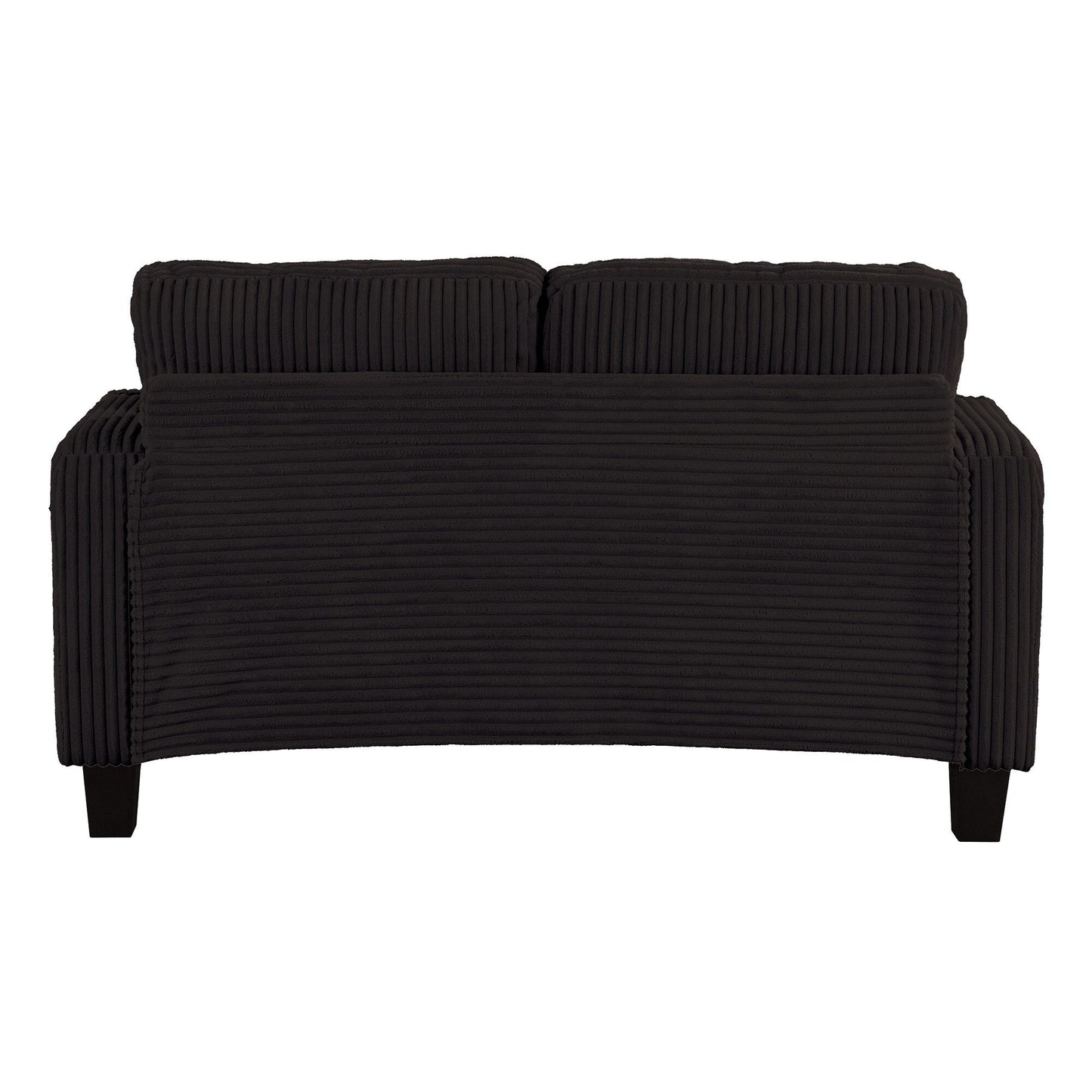 61 Contemporary Corduroy Loveseat Sofa with 2 Pillows and Cup Holder