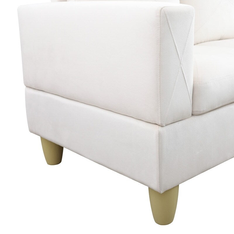 66.5 White Flannel 3-Piece Living Room Sofa Set
