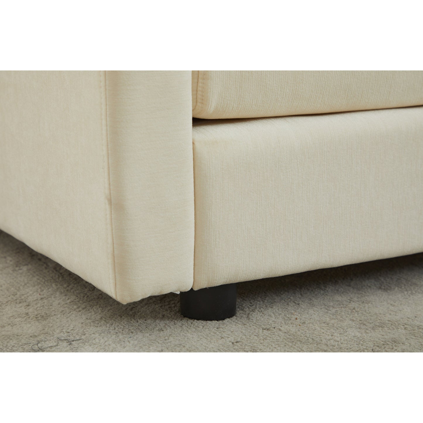 68 Chenille Modular Sectional Sofa with L-Shaped Design, Removable Ottoman, and 2-Seater Configuration