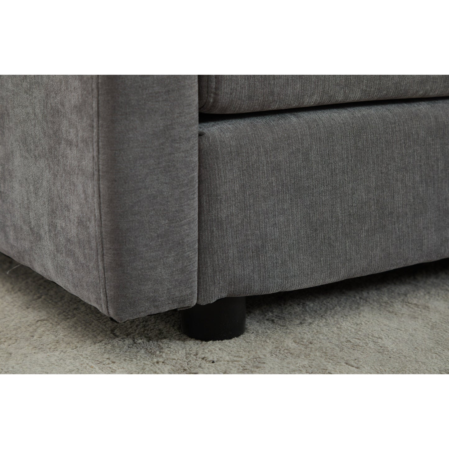 68 Chenille Modular Sectional Sofa with L-Shaped Design, Removable Ottoman, and 2-Seater Configuration