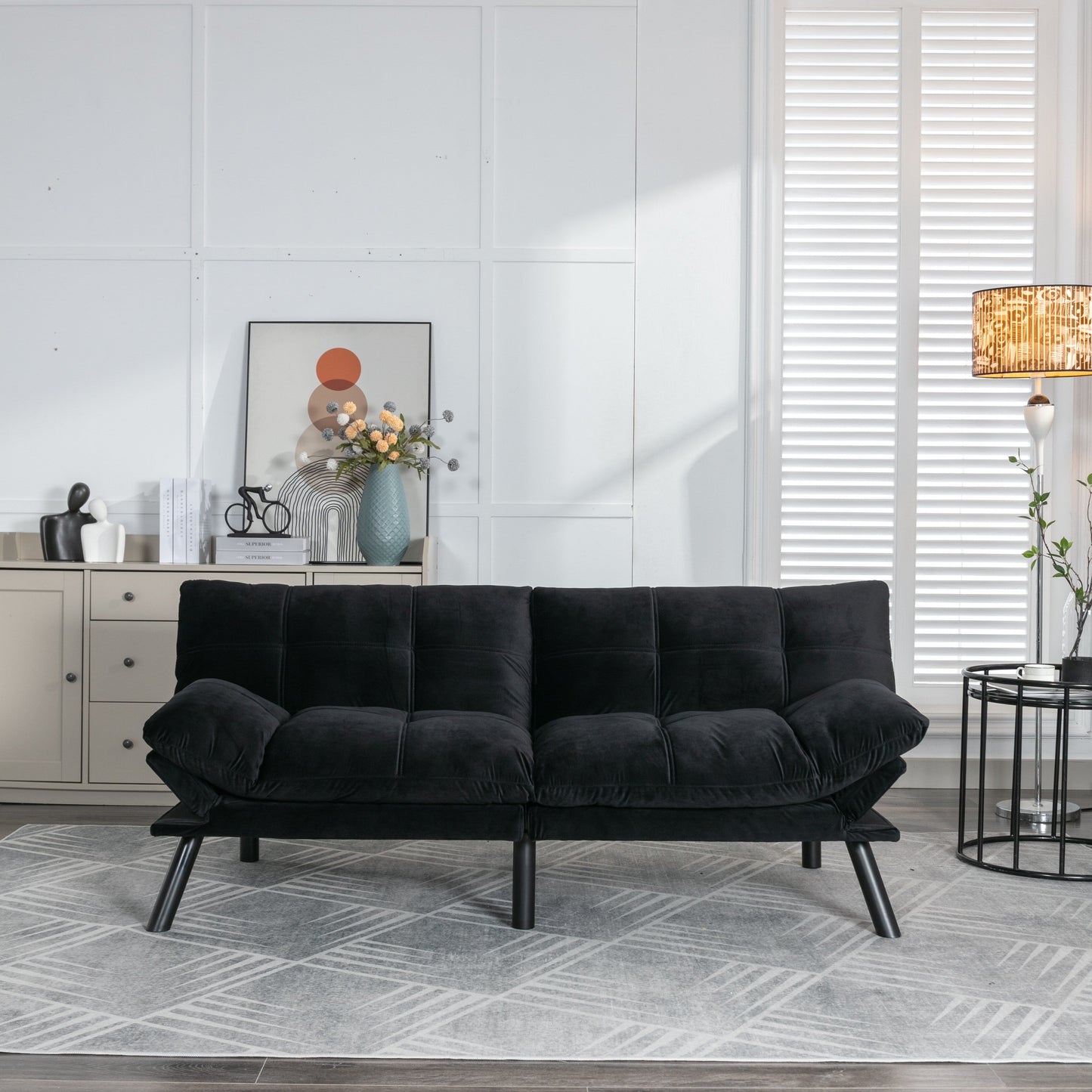 70.9'' Modern Fabric Convertible Sofa with Adjustable Back