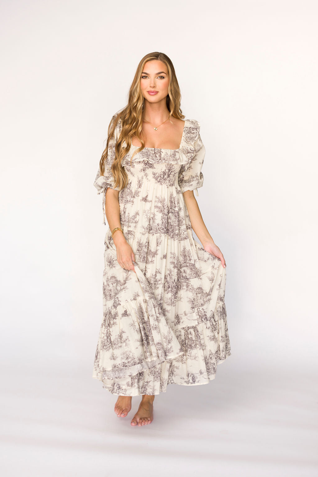 Amali Dress in Ivory - 100% Cotton & Bump Friendly
