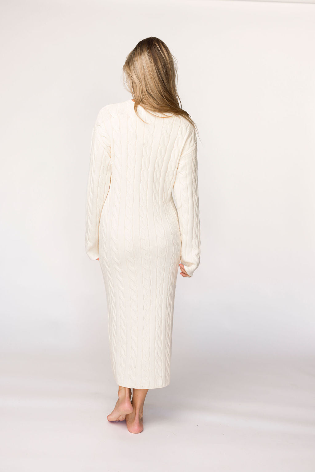 Winslet Cable Knit Maxi Dress in Cream (Almost Sold Out)