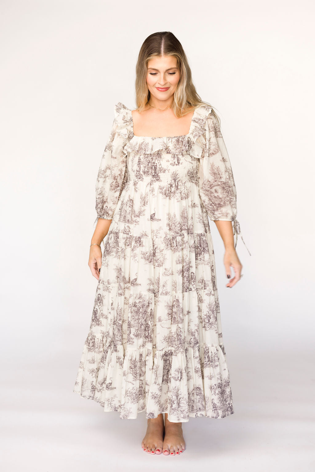 Amali Dress in Ivory - 100% Cotton & Bump Friendly
