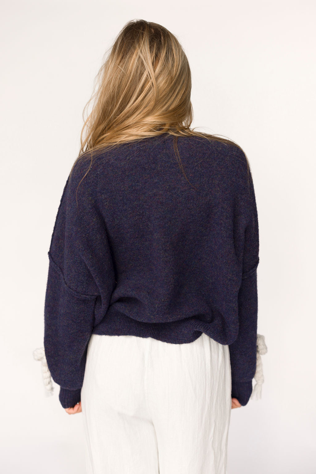 Clara Oversized Pullover Sweater in Navy
