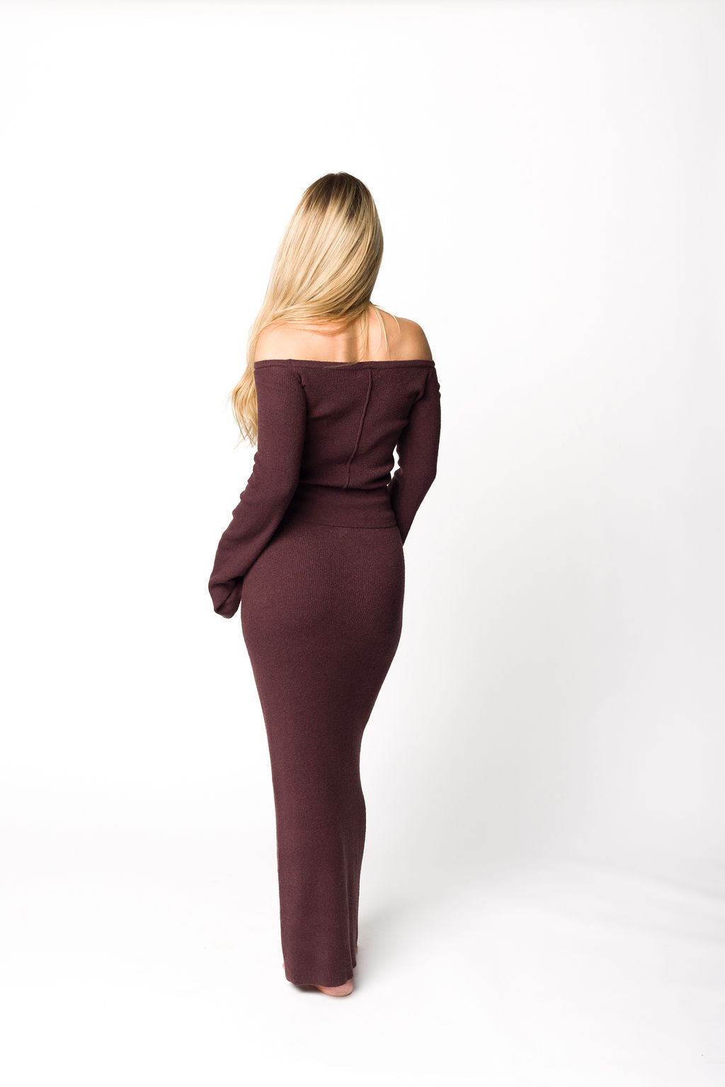 Bella Two Piece Sweater Set in Cabernet