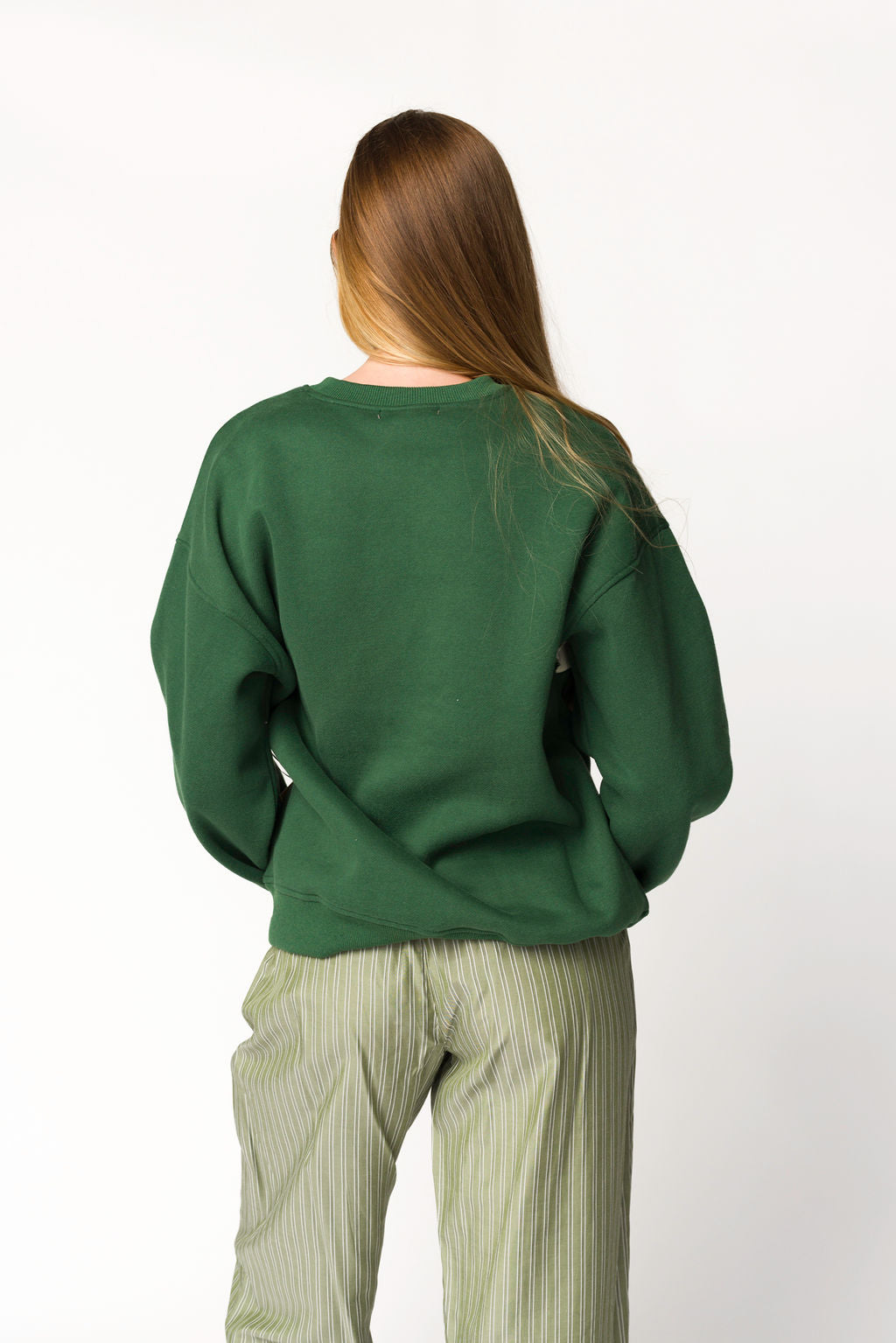 Après Colorblocked Crewneck in Pine Green