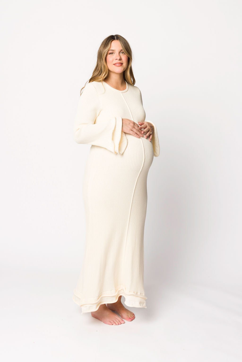 Arlet Maxi Dress in Ivory - Bump Friendly