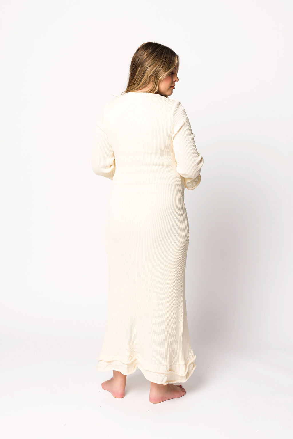 Arlet Maxi Dress in Ivory - Bump Friendly