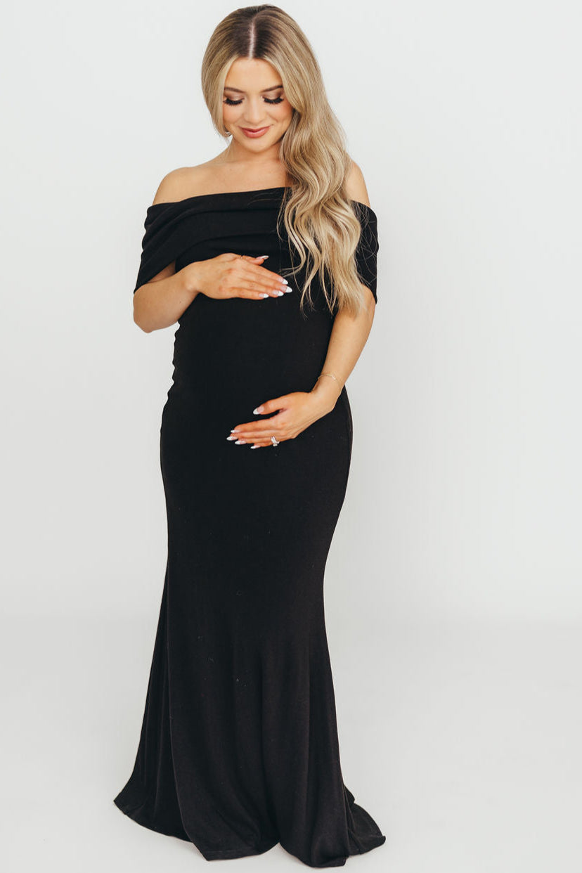 Monroe Maxi Dress in Black - Bump Friendly