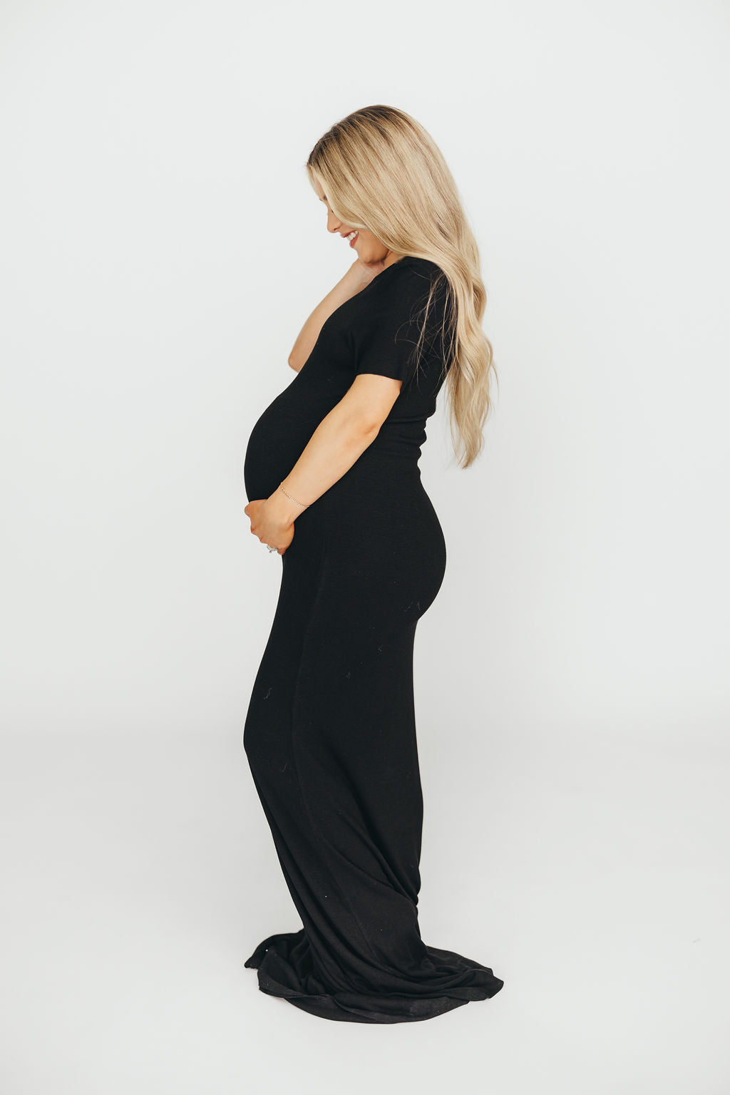 The Charlie Ribbed Maxi Dress in Black