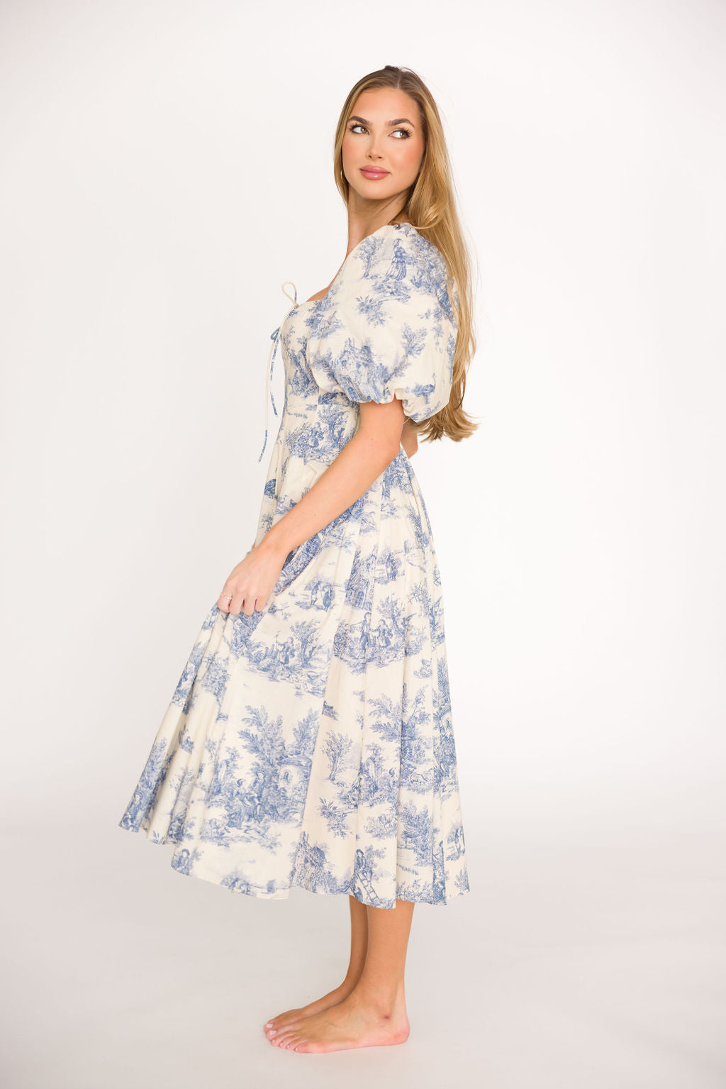 Mary Elizabeth Midi Dress in Blue