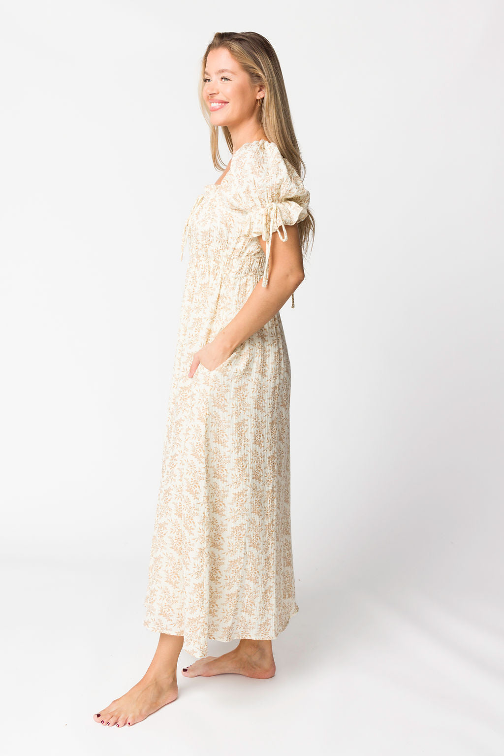 Savanna Steppe 100% Cotton Dress in Taupe - Bump Friendly & Inclusive Sizing (S-3XL)