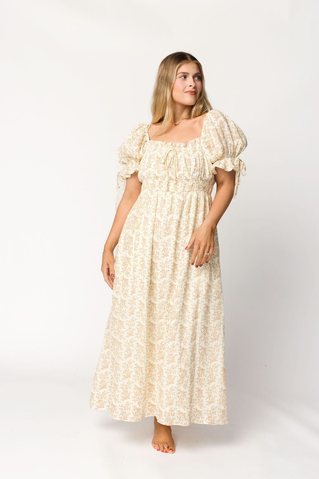 Savanna Steppe 100% Cotton Dress in Taupe - Bump Friendly & Inclusive Sizing (S-3XL)
