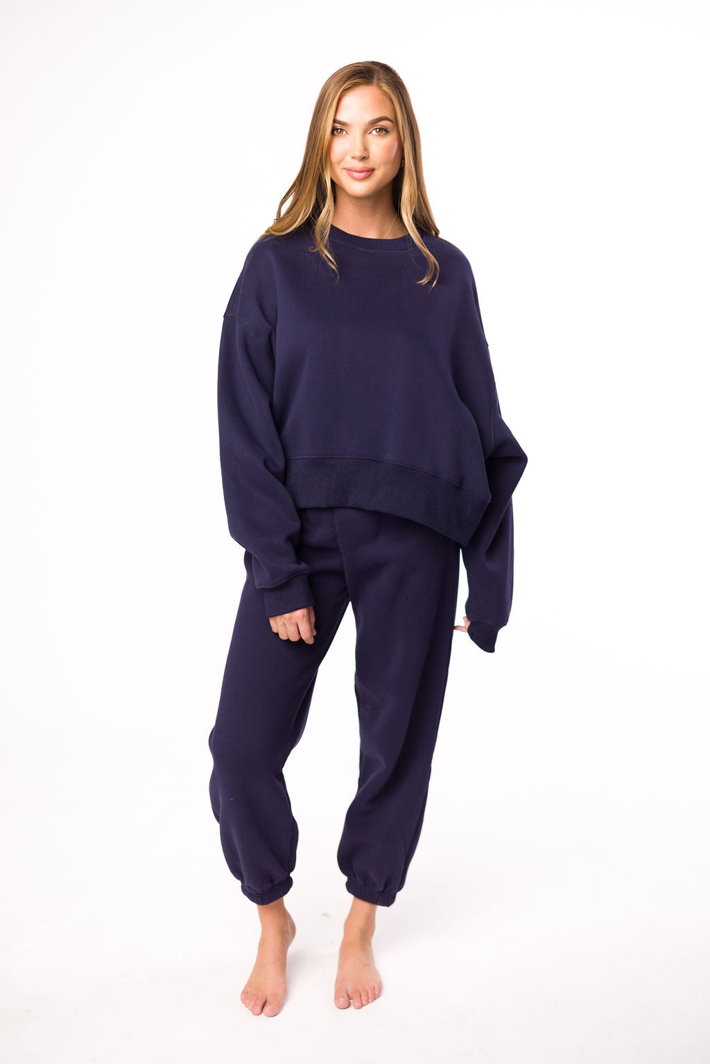 Comfy Cozy Sweatshirt and Sweatpants Set in Navy