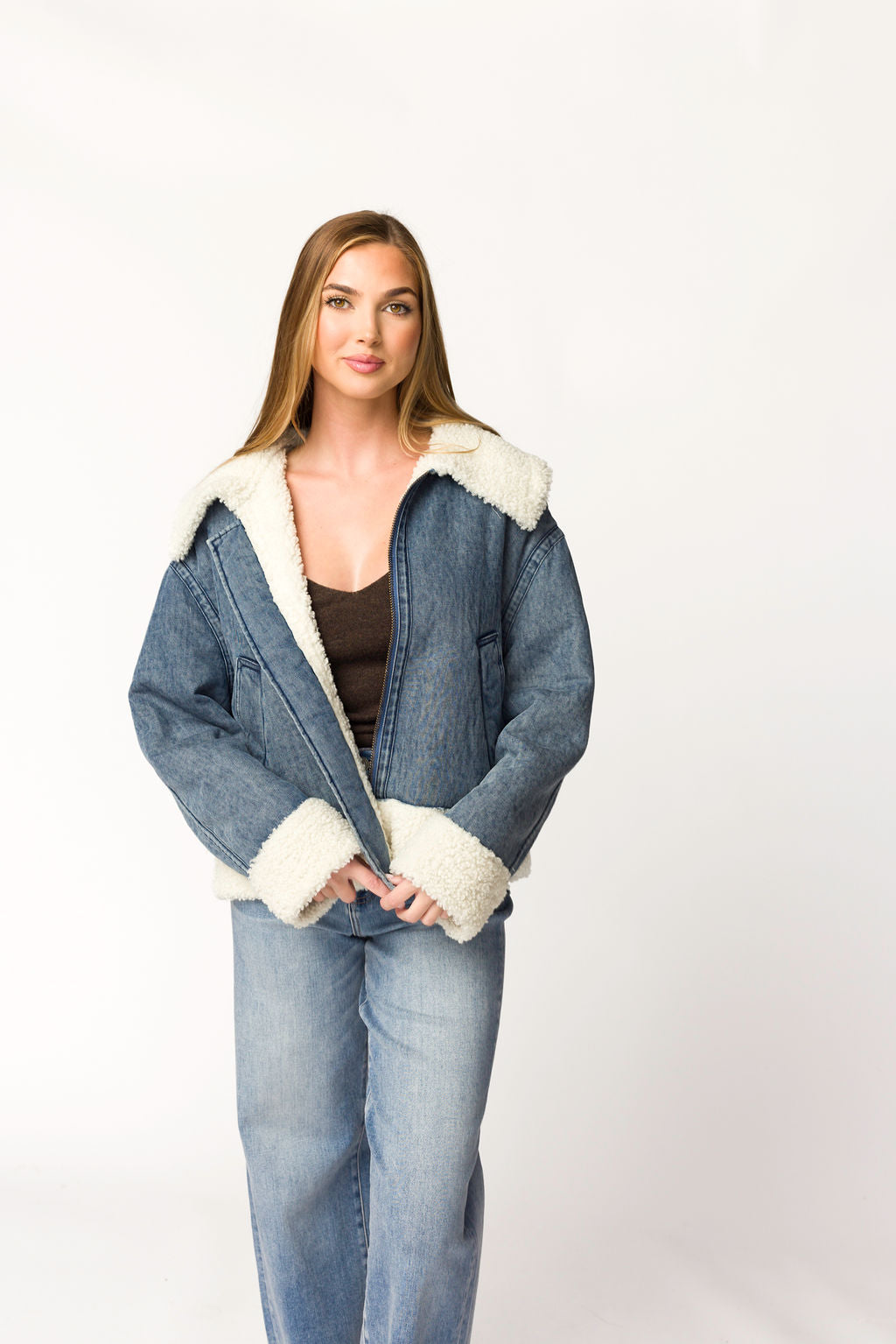 Caitlyn Sherpa and Denim Jacket
