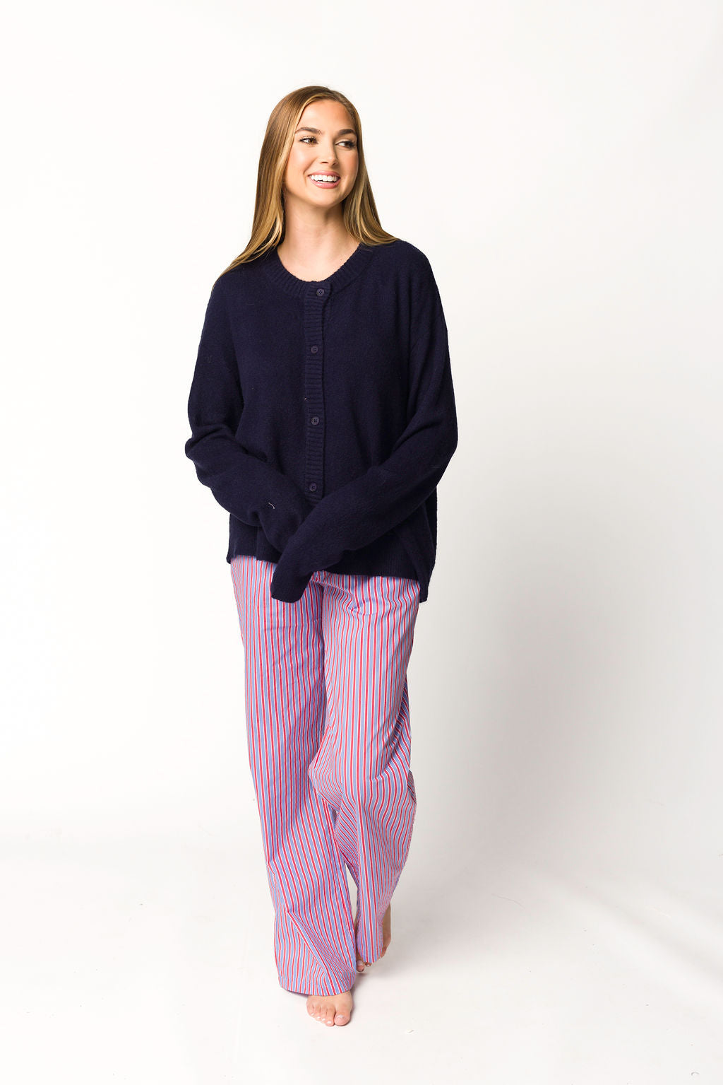 Shea Striped Pajama Pants in Blue/Red
