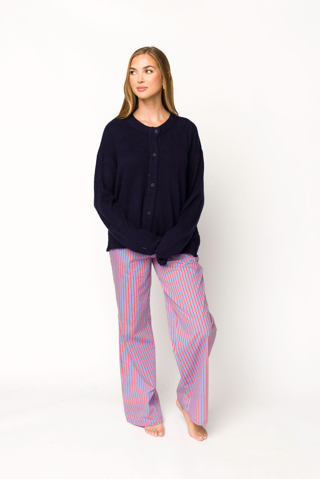 Shea Striped Pajama Pants in Blue/Red