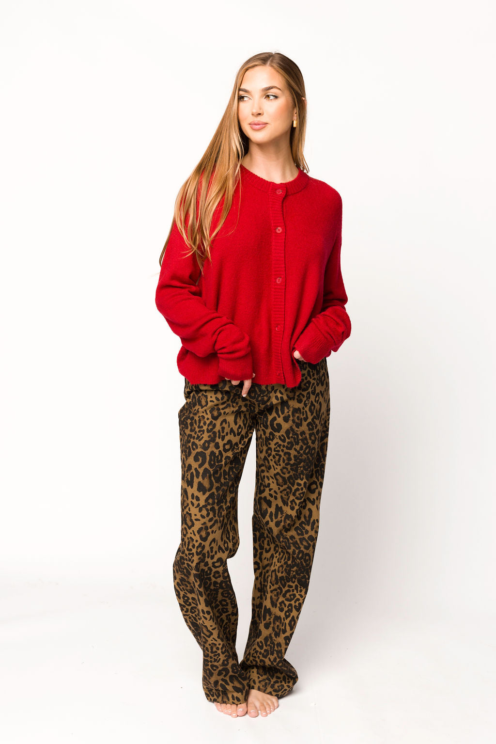 Maggie Leopard Print Denim Pants