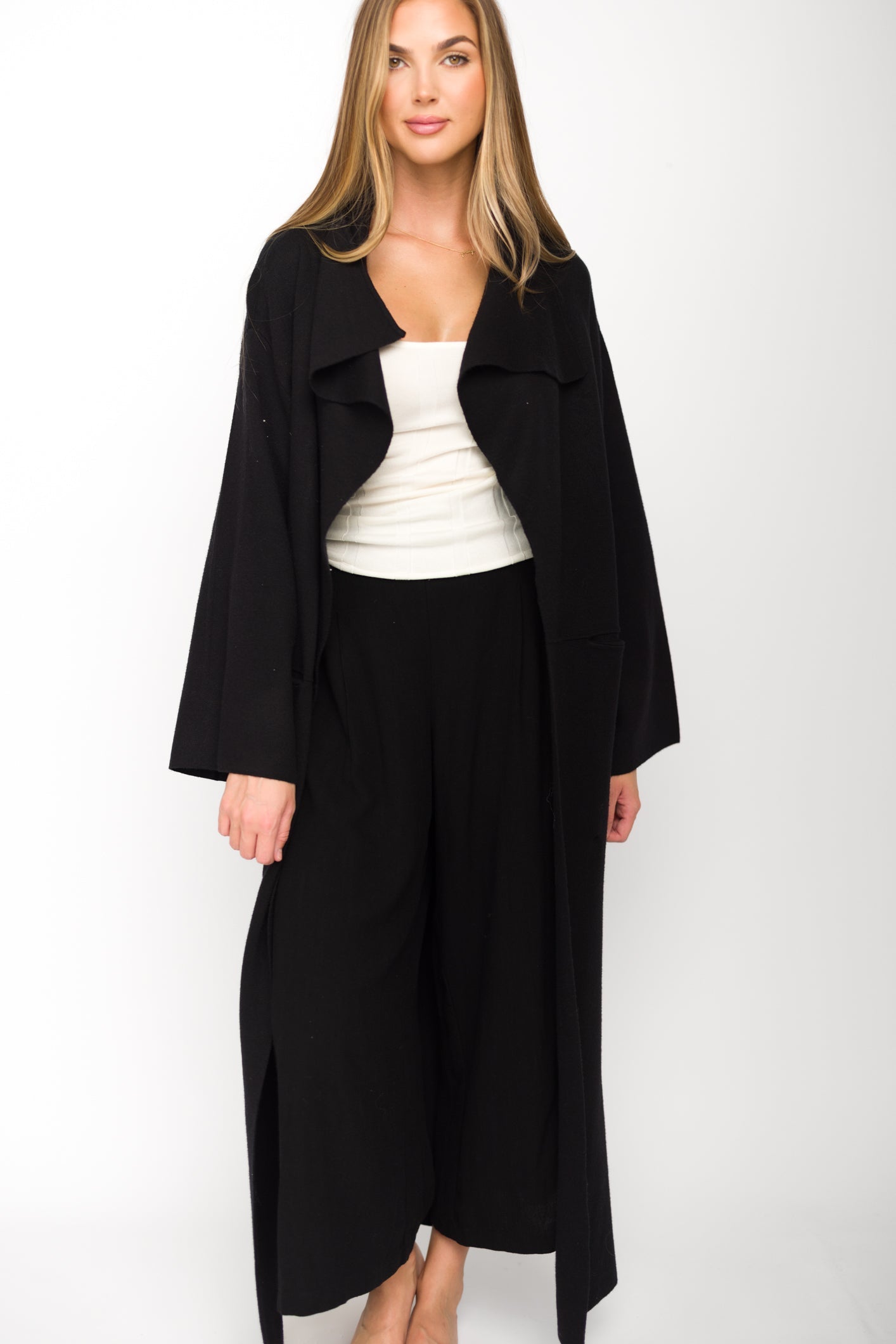 Elsa Sweater Coat in Black