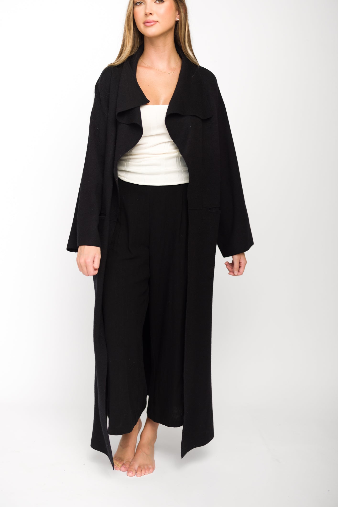Elsa Sweater Coat in Black