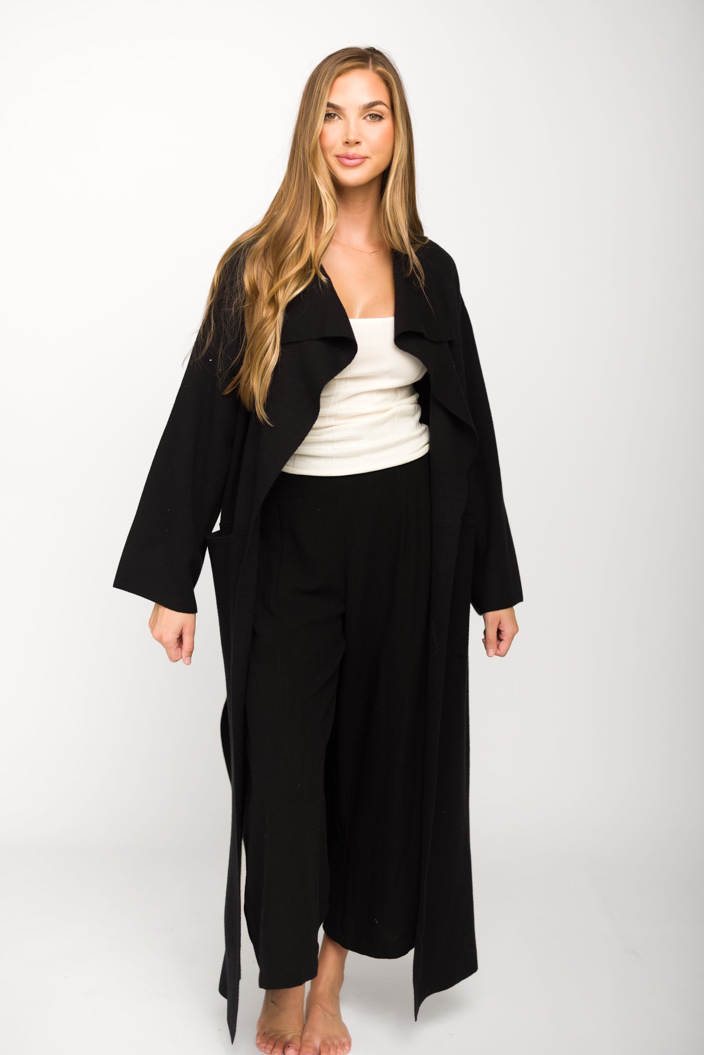 Elsa Sweater Coat in Black