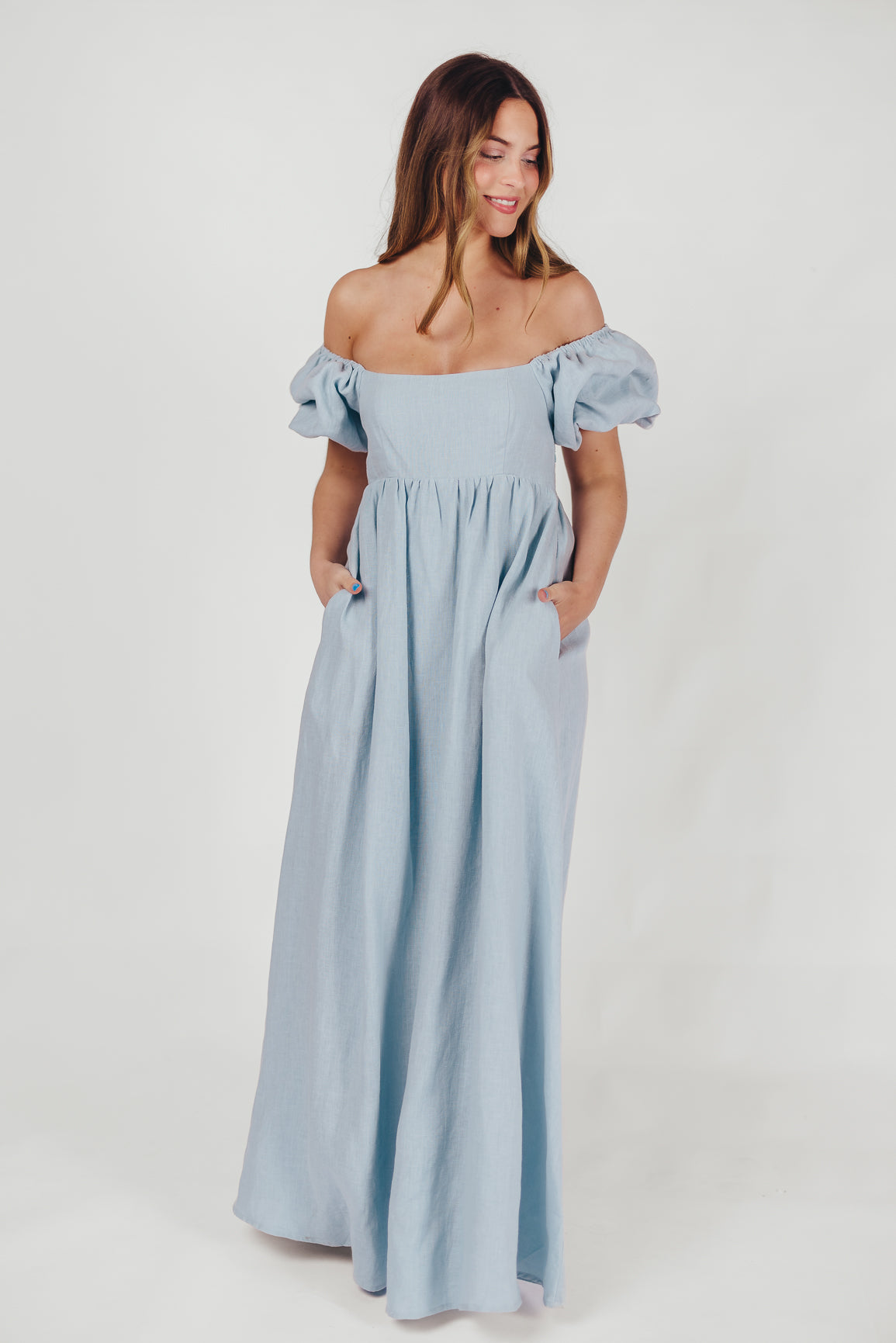 Candace Maxi Dress in Light Blue