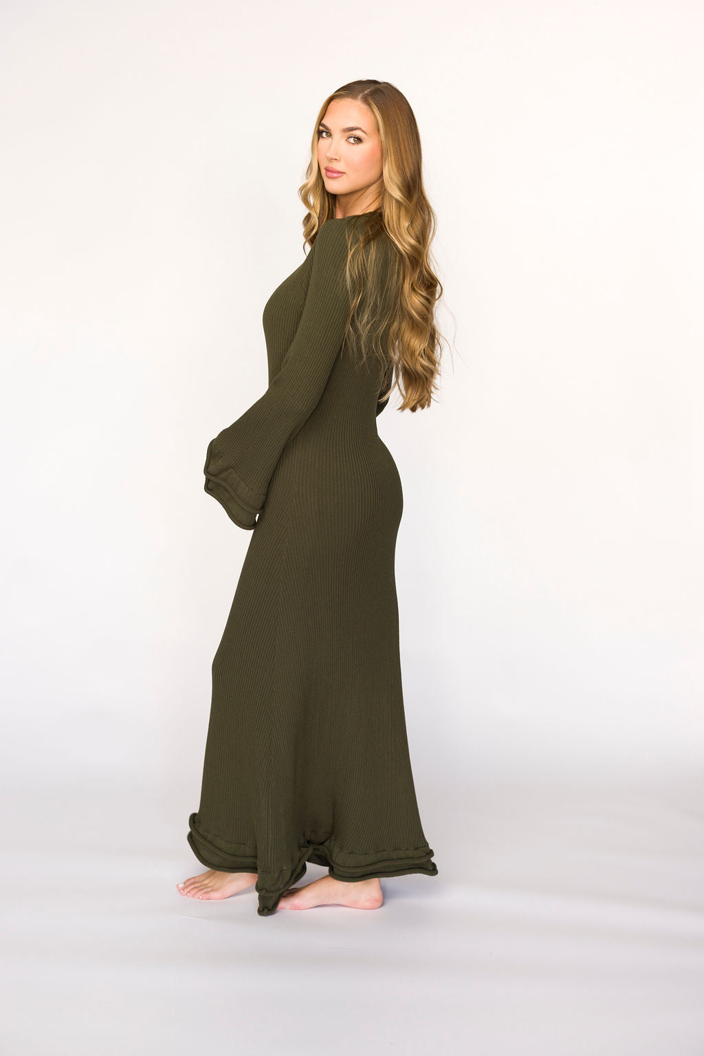 Arlet Dress in Olive - Bump Friendly