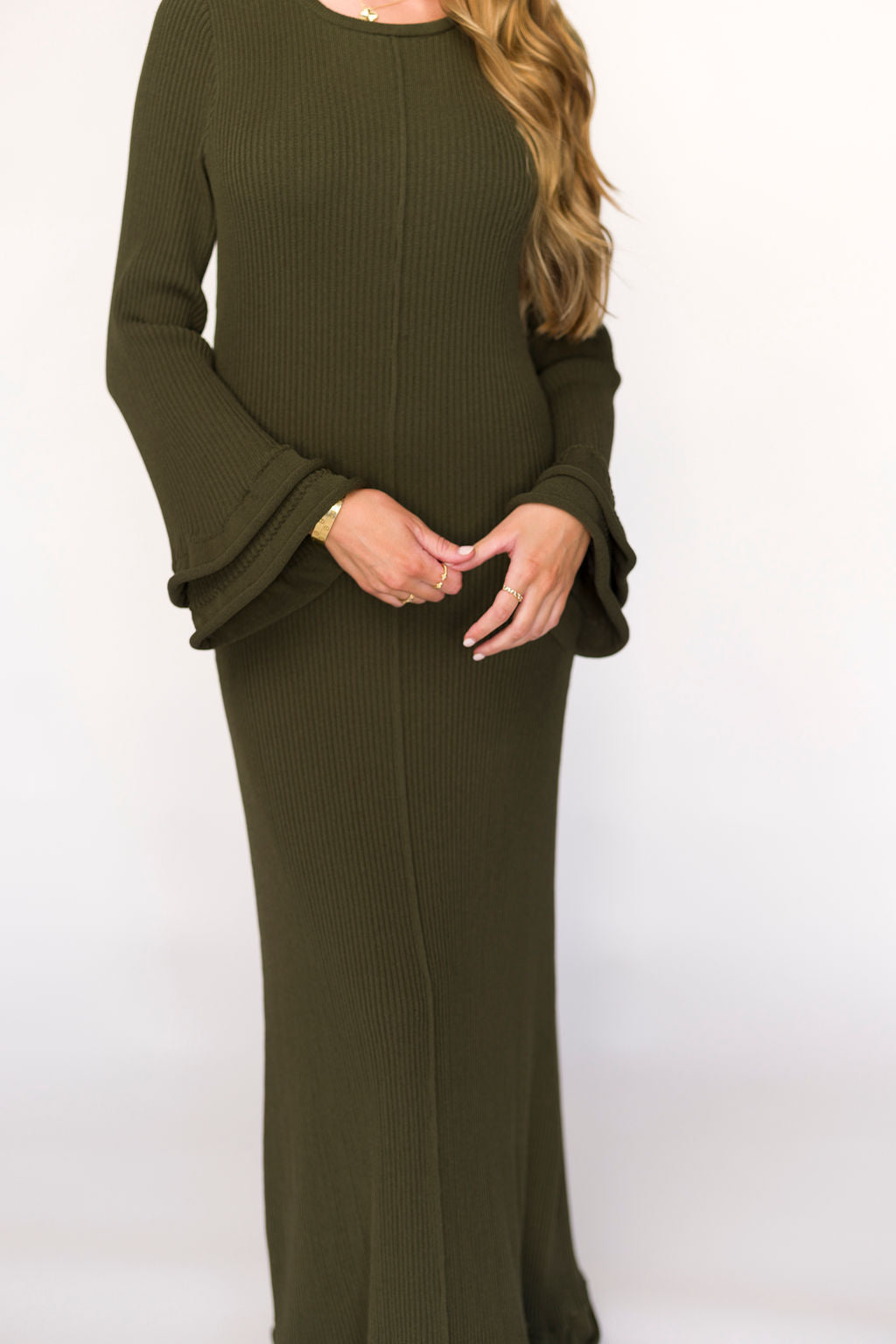 Arlet Dress in Olive - Bump Friendly