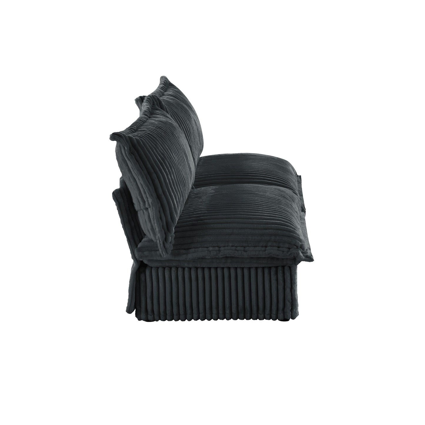 73.2 Corduroy 3-Seater Armless Sofa Deep for living room and bedroom