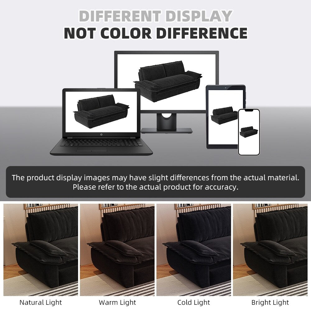 73.2 Queen Pull Out Sofa Bed,3-in-1 Convertible Sleeper Sofa,Multi-Functional Velvet Loveseat Bed