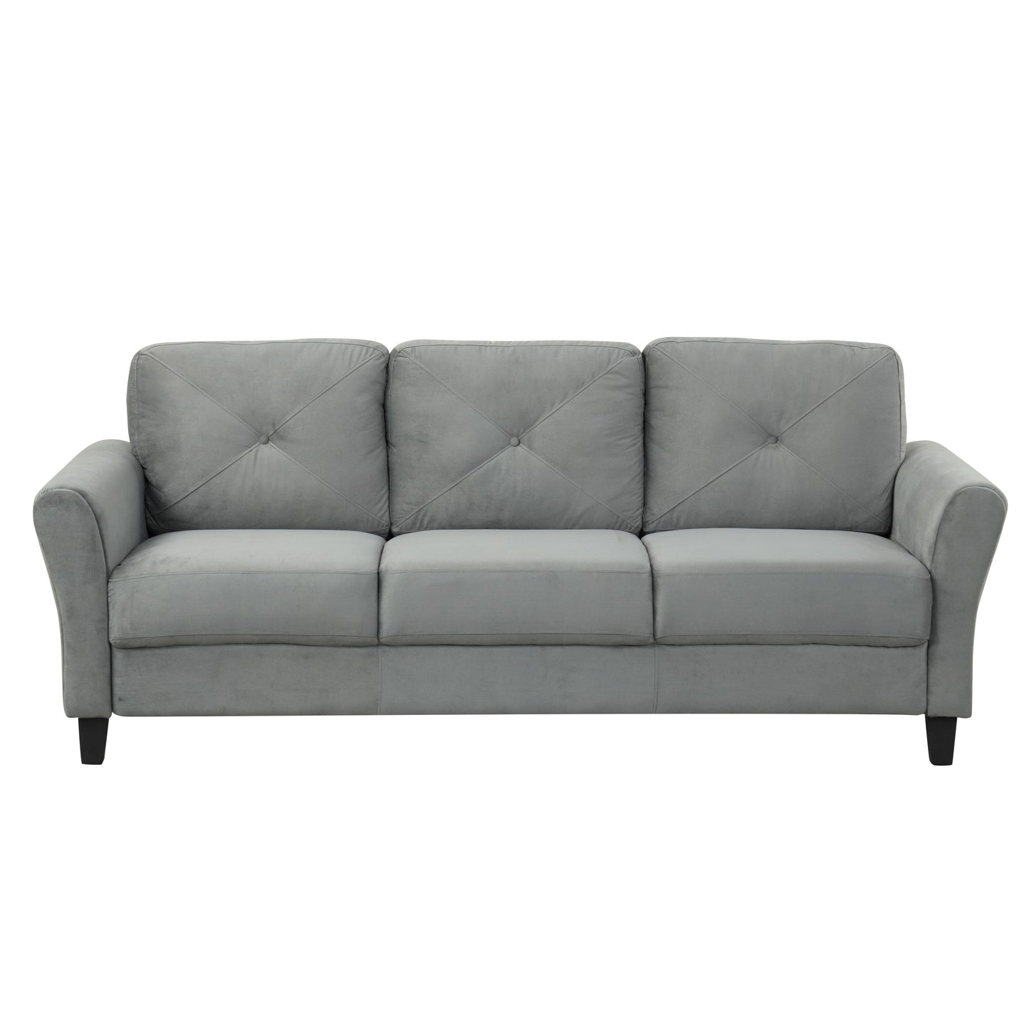 74.9 Polyester 3-seater Sofa With Solid Wood Frame and High Elastic Sponges Cushion for Living Room