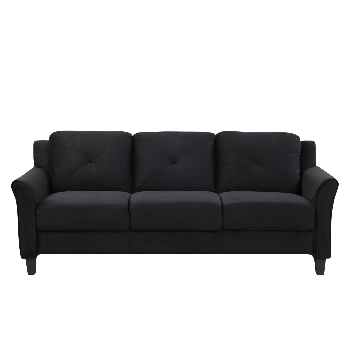 74.9 Polyester 3-seater Sofa With Solid Wood Frame and High Elastic Sponges Cushion for Living Room