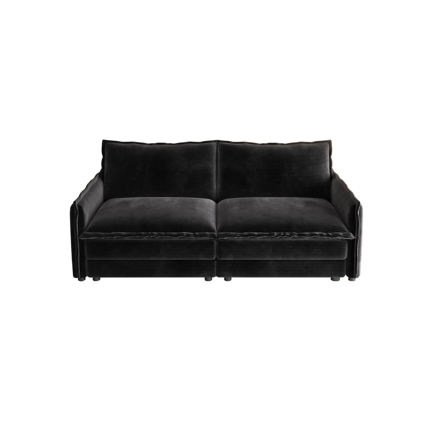 75 Corduroy 2-Seater Sofa Deep Seat with Sofa with 2 Pillow for Living Room