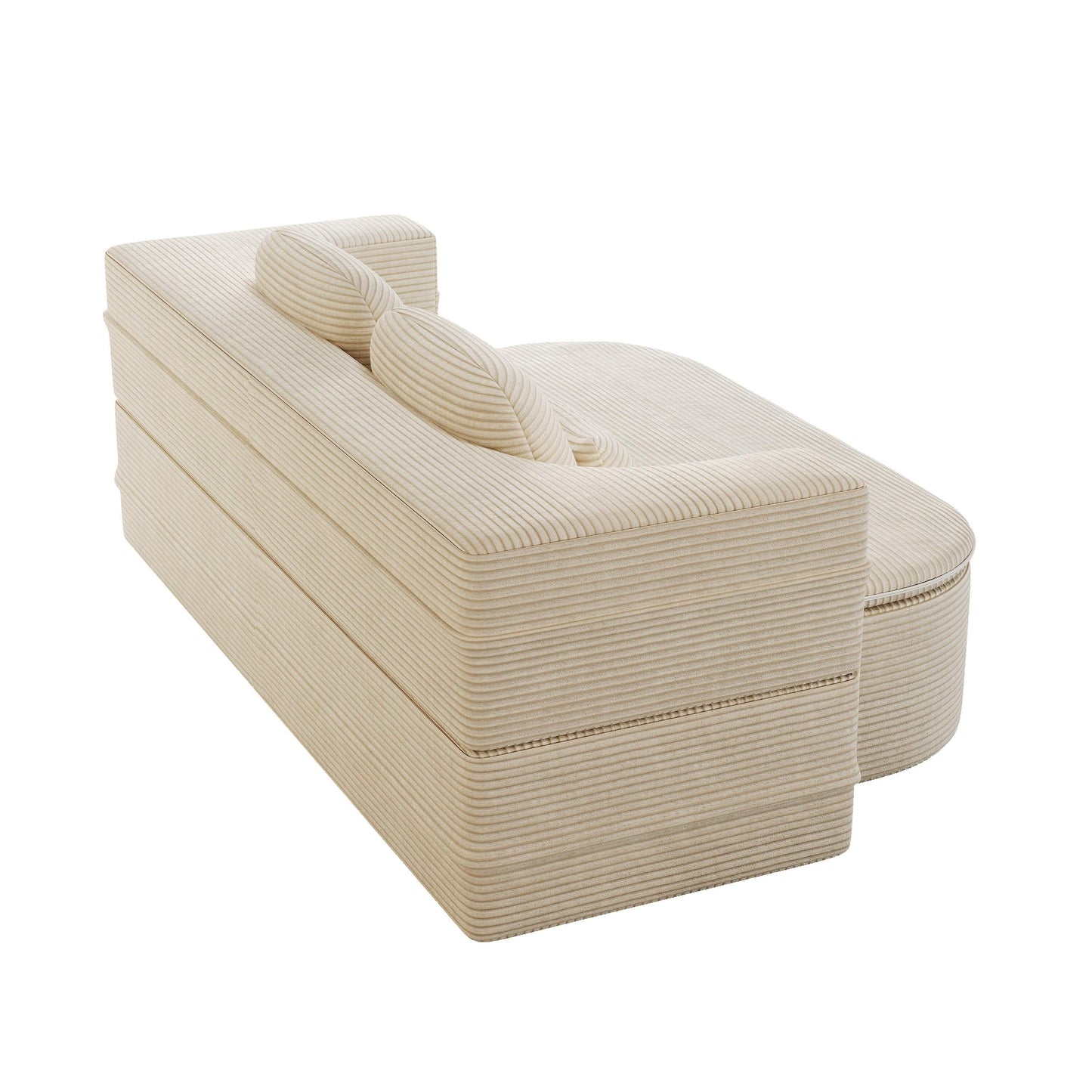 75'' Convertible Sleeper Sofa Bed with Blanket Floor Sofa Lounge Sofa for Living Room