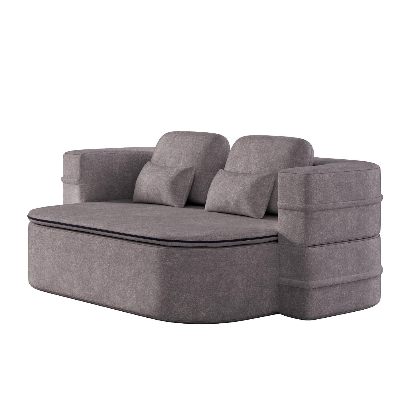 75'' Convertible Sleeper Sofa Bed with Blanket Floor Sofa Lounge Sofa for Living Room