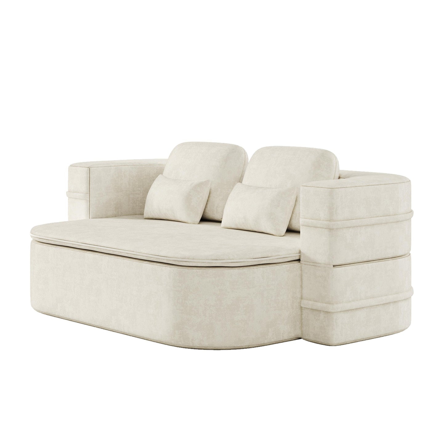 75'' Convertible Sleeper Sofa Bed with Blanket Floor Sofa Lounge Sofa for Living Room