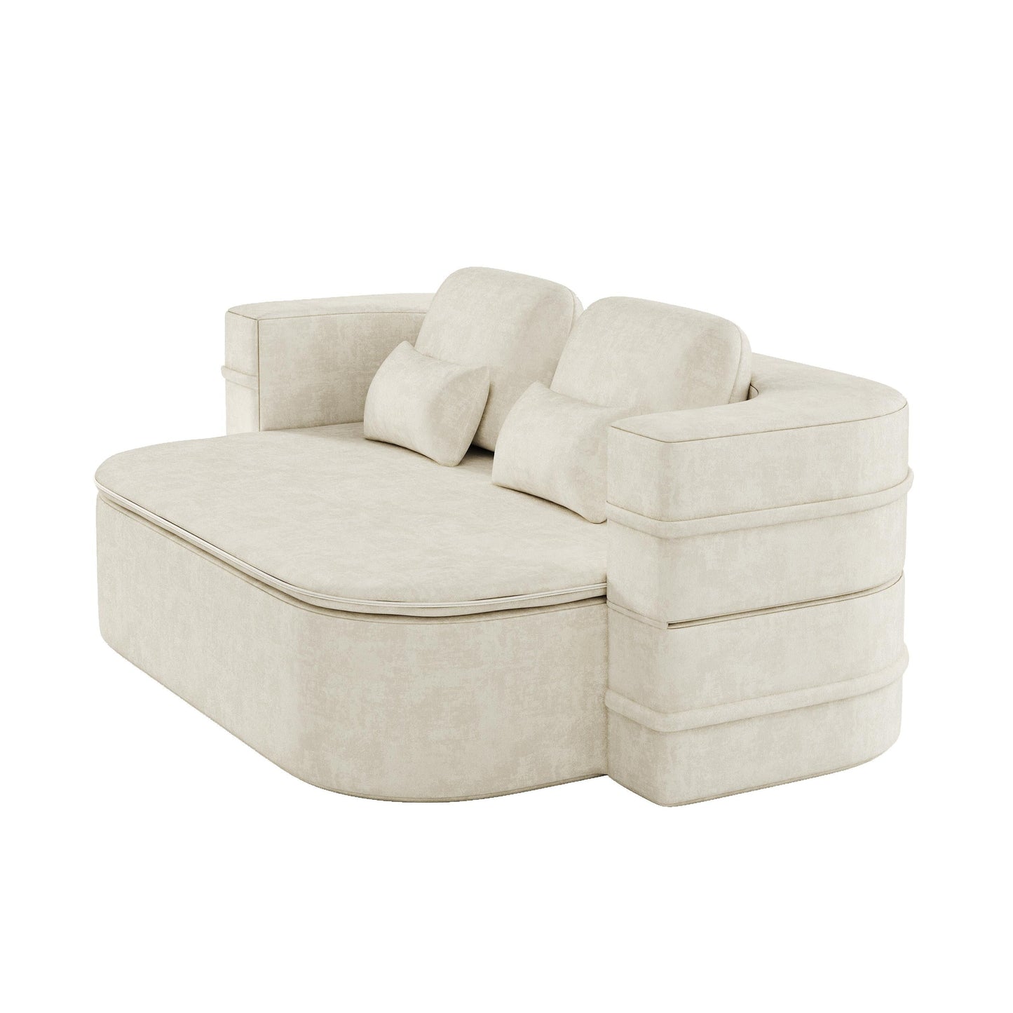 75'' Convertible Sleeper Sofa Bed with Blanket Floor Sofa Lounge Sofa for Living Room