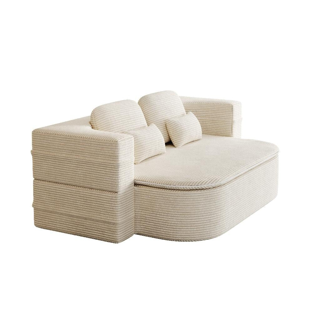 75''2-In-1 Foldable Convertible Sleeper Foam Sofa Bed with Multi Functional Blanket