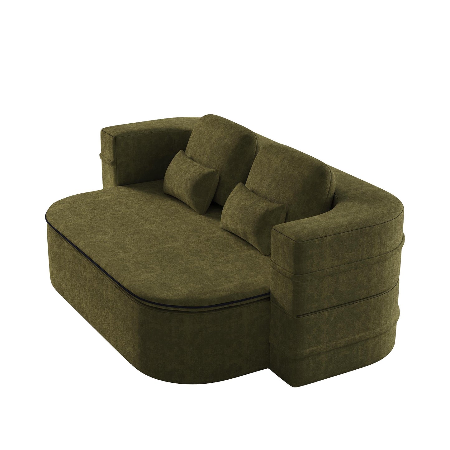 75''2-in-1 Foldable Sofa,Convertible Sleeper Foam Chenille Floor folding Sofa Bed with Multi Functional Blanket,Lounge Sofa