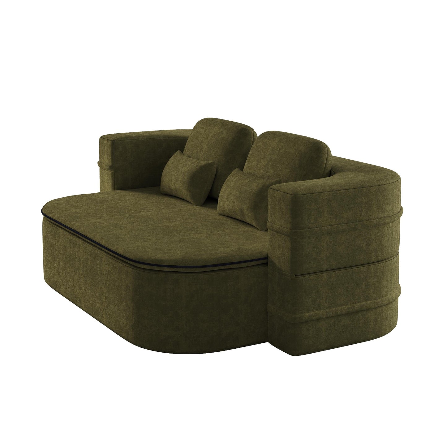 75''2-in-1 Foldable Sofa,Convertible Sleeper Foam Chenille Floor folding Sofa Bed with Multi Functional Blanket,Lounge Sofa