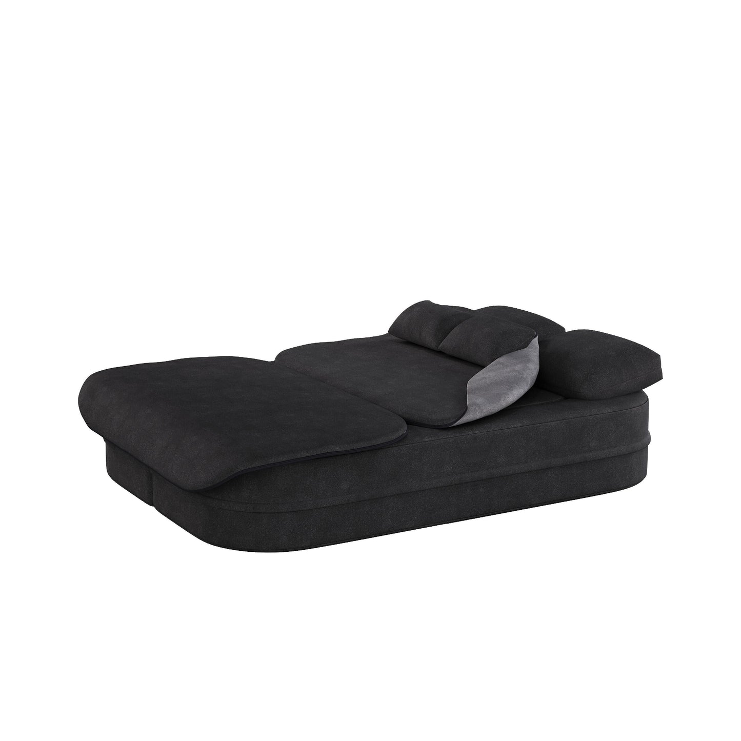 75''2-in-1 Foldable Sofa,Convertible Sleeper Foam Chenille Floor folding Sofa Bed with Multi Functional Blanket,Lounge Sofa