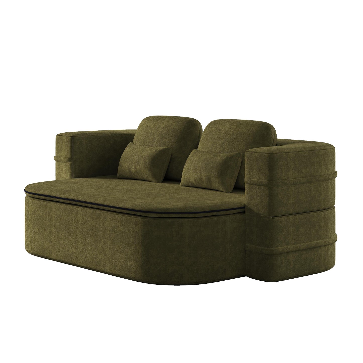 75''2-in-1 Foldable Sofa,Convertible Sleeper Foam Chenille Floor folding Sofa Bed with Multi Functional Blanket,Lounge Sofa