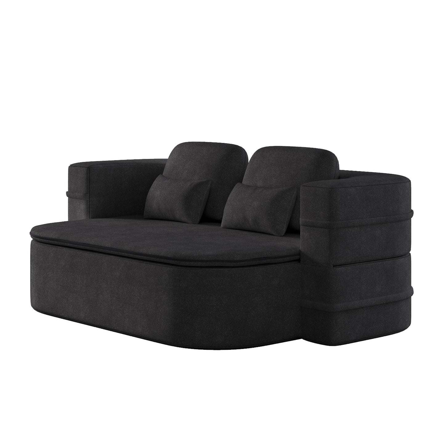 75''2-in-1 Foldable Sofa,Convertible Sleeper Foam Chenille Floor folding Sofa Bed with Multi Functional Blanket,Lounge Sofa